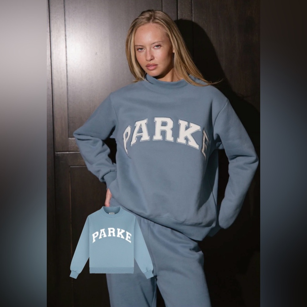 PARKE Varsity MockNeck Fleece Glacier + White L/XL